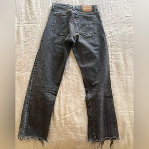 Levi’s high waist ankle cut off wedgie black denim jeans
